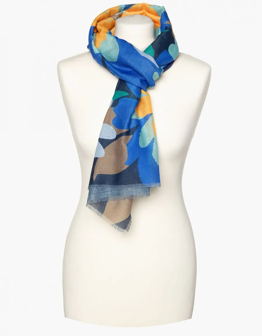 Christine Laure Foulards|Accessoires*Foulard bleu fleuri