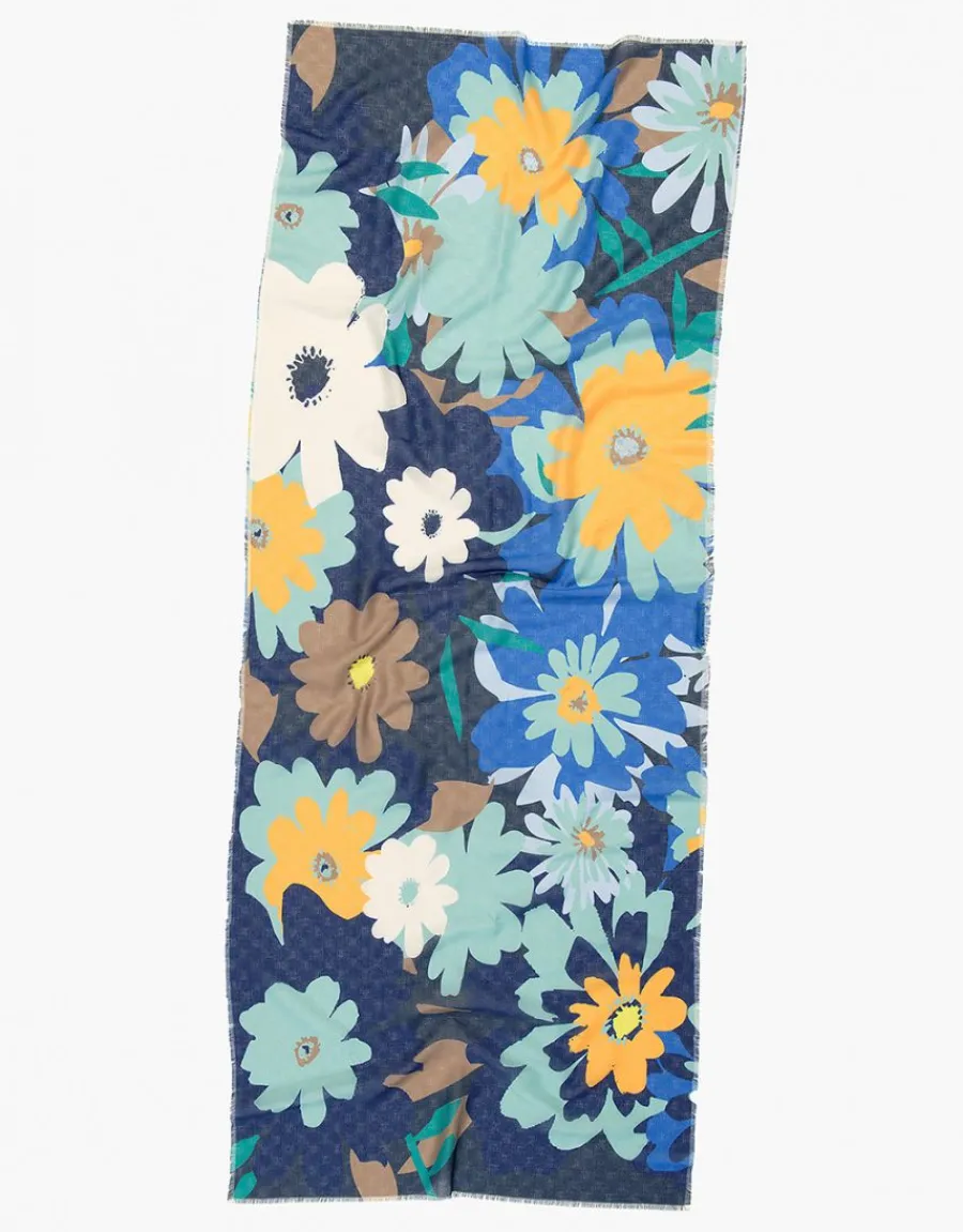 Christine Laure Foulards|Accessoires*Foulard bleu fleuri