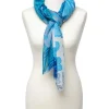 Christine Laure Foulards|Accessoires*Foulard bleu motif fleuri