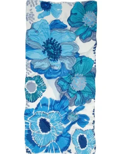 Christine Laure Foulards|Accessoires*Foulard bleu motif fleuri