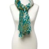 Christine Laure Foulards|Accessoires*Foulard coton motif vert