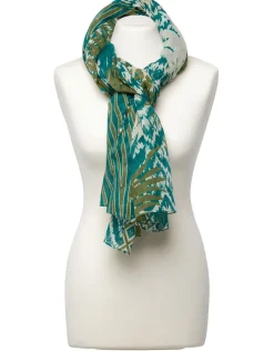 Christine Laure Foulards|Accessoires*Foulard coton motif vert