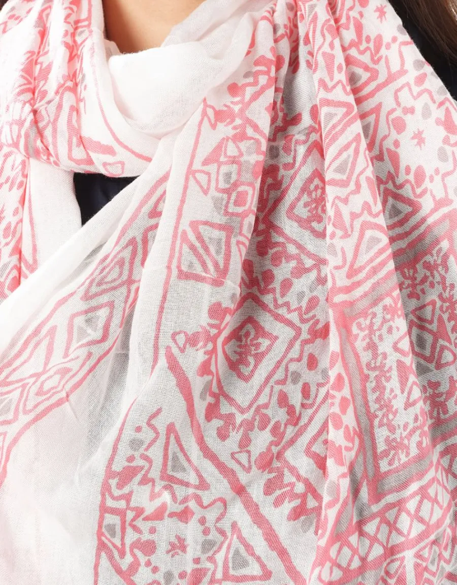 Christine Laure Foulards|Accessoires*Foulard écru et rose