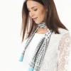 Christine Laure Foulards|Accessoires*Foulard imprimé turquoise