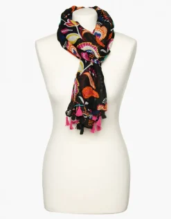 Christine Laure Foulards|Accessoires*Foulard noir imprimé