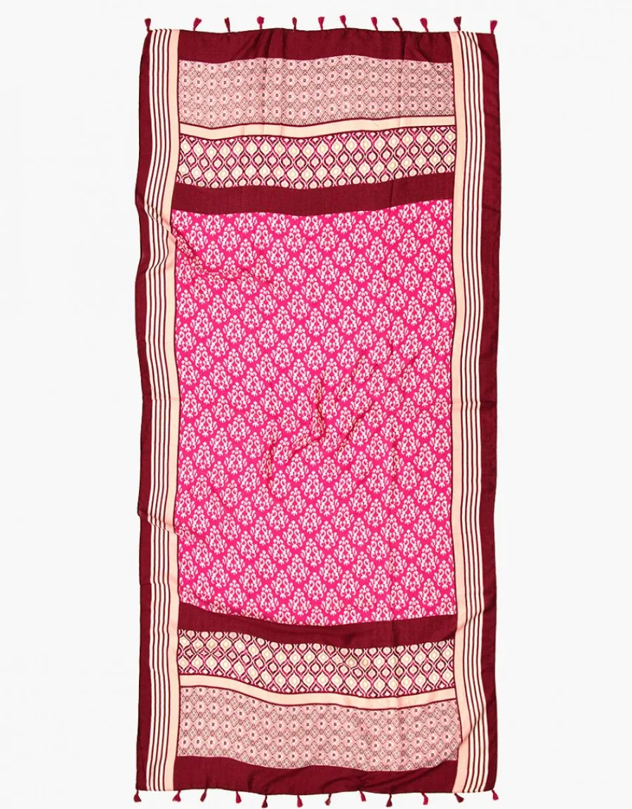 Christine Laure Foulards|Accessoires*Foulard rose fuchsia impr