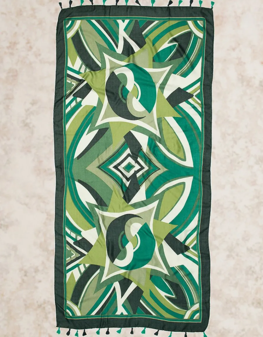 Christine Laure Foulards|Accessoires*Foulard vert imprimé