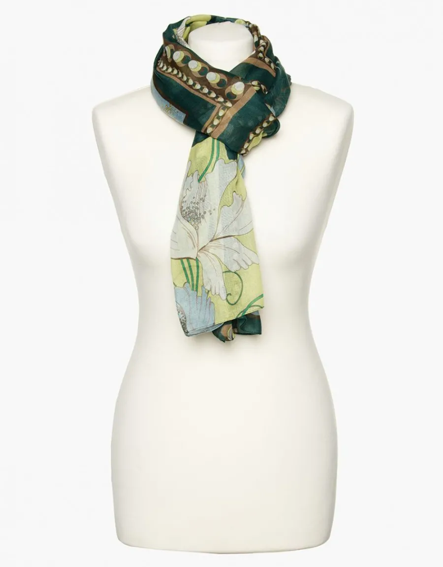Christine Laure Foulards|Accessoires*Foulard vert imprimé
