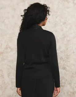 Christine Laure Gilets|Maille*Gilet 2 en 1 noir sequins