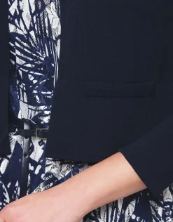 Christine Laure Gilets|Maille*Gilet boléro bleu léger