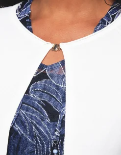 Christine Laure Gilets|Maille*Gilet boléro écru léger