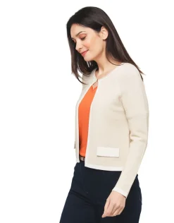 Christine Laure Gilets|Maille*Gilet boléro doré