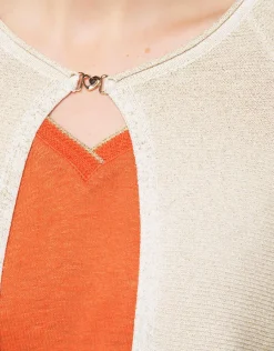 Christine Laure Gilets|Maille*Gilet boléro doré