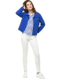 Christine Laure Gilets|Maille*Gilet col chemisier bleu