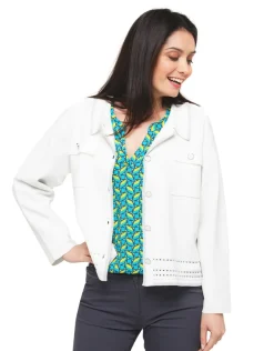 Christine Laure Gilets|Maille*Gilet col chemisier écru