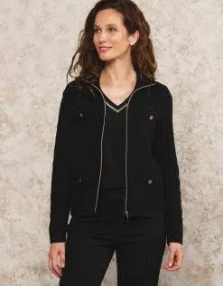 Christine Laure Gilets|Maille*Gilet col montant noir