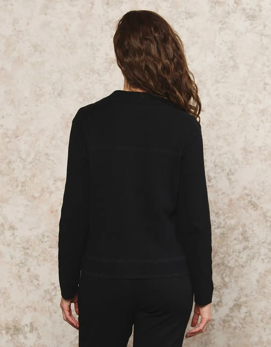 Christine Laure Gilets|Maille*Gilet col montant noir