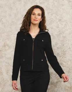 Christine Laure Gilets|Maille*Gilet col montant noir