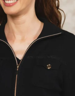 Christine Laure Gilets|Maille*Gilet col montant noir