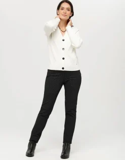 Christine Laure Gilets|Maille*Gilet écru graphique