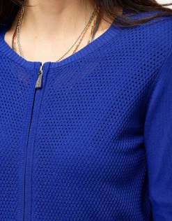 Christine Laure Gilets|Maille*Gilet filet bleu roi