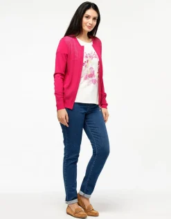 Christine Laure Gilets|Maille*Gilet filet fuchsia