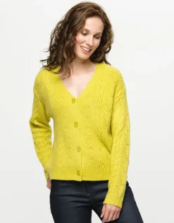 Christine Laure Gilets|Maille*Gilet grosse maille anis