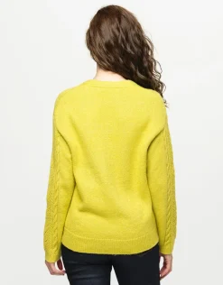 Christine Laure Gilets|Maille*Gilet grosse maille anis