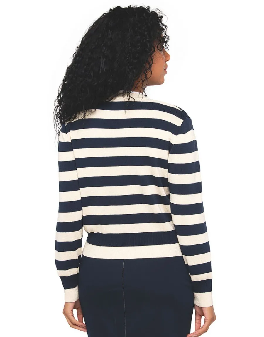 Christine Laure Gilets|Maille*Gilet irisé bleu beige