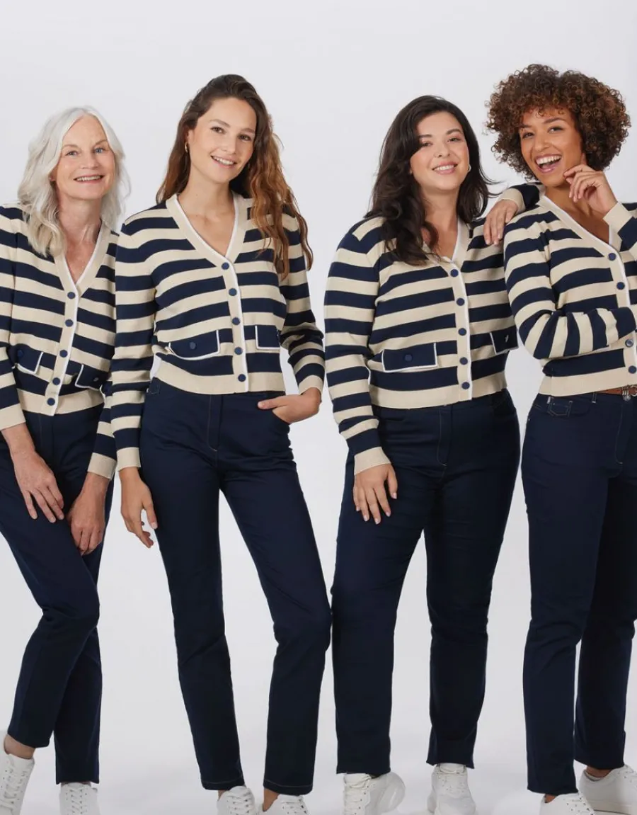 Christine Laure Gilets|Maille*Gilet irisé bleu beige