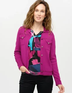 Christine Laure Gilets|Maille*Gilet irisé prune