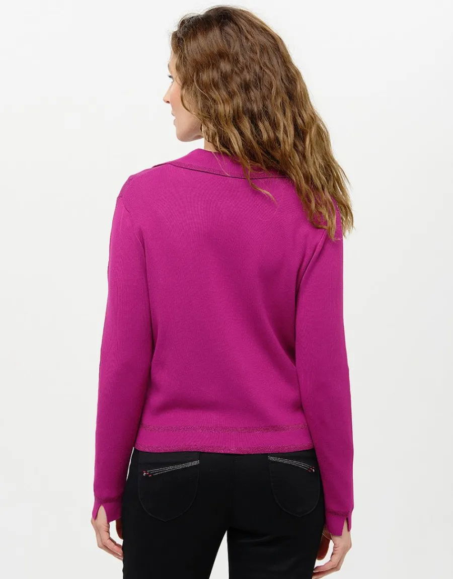 Christine Laure Gilets|Maille*Gilet irisé prune