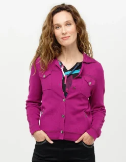 Christine Laure Gilets|Maille*Gilet irisé prune