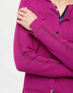 Christine Laure Gilets|Maille*Gilet irisé prune