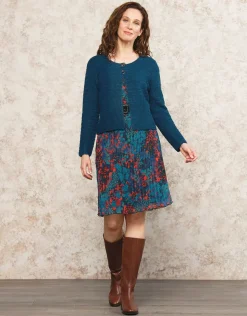 Christine Laure Gilets|Maille*Gilet maille boléro bleu