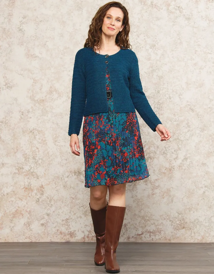 Christine Laure Gilets|Maille*Gilet maille boléro bleu