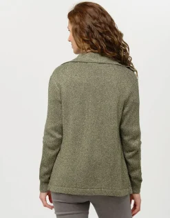 Christine Laure Gilets|Maille*Gilet maille kaki irisé