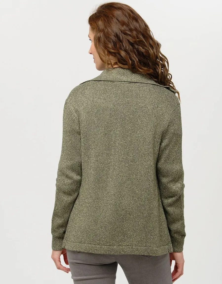 Christine Laure Gilets|Maille*Gilet maille kaki irisé