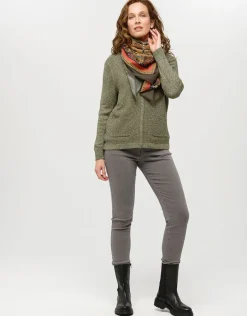 Christine Laure Gilets|Maille*Gilet maille kaki irisé