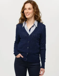 Christine Laure Gilets|Maille*Gilet maille marine col V