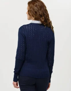 Christine Laure Gilets|Maille*Gilet maille marine col V