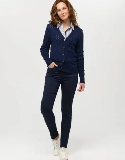 Christine Laure Gilets|Maille*Gilet maille marine col V