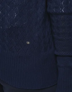 Christine Laure Gilets|Maille*Gilet maille marine col V