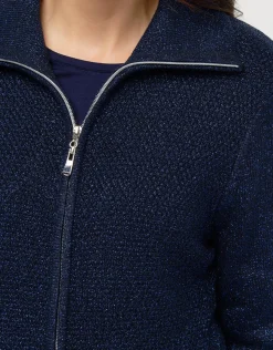 Christine Laure Gilets|Maille*Gilet maille marine irisé