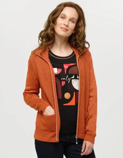 Christine Laure Gilets|Maille*Gilet maille orange irisé