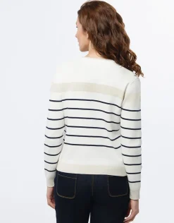 Christine Laure Gilets|Maille*Gilet marinière col V