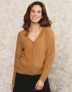 Christine Laure Gilets|Maille*Gilet mélange laine beige