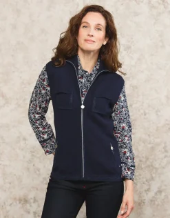 Christine Laure Gilets|Maille*Gilet sans manches bleu