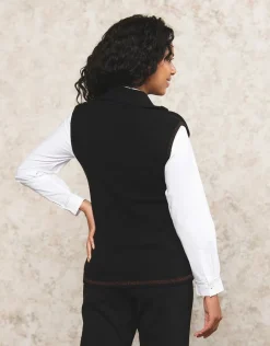 Christine Laure Gilets|Maille*Gilet sans manches noir