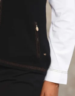 Christine Laure Gilets|Maille*Gilet sans manches noir